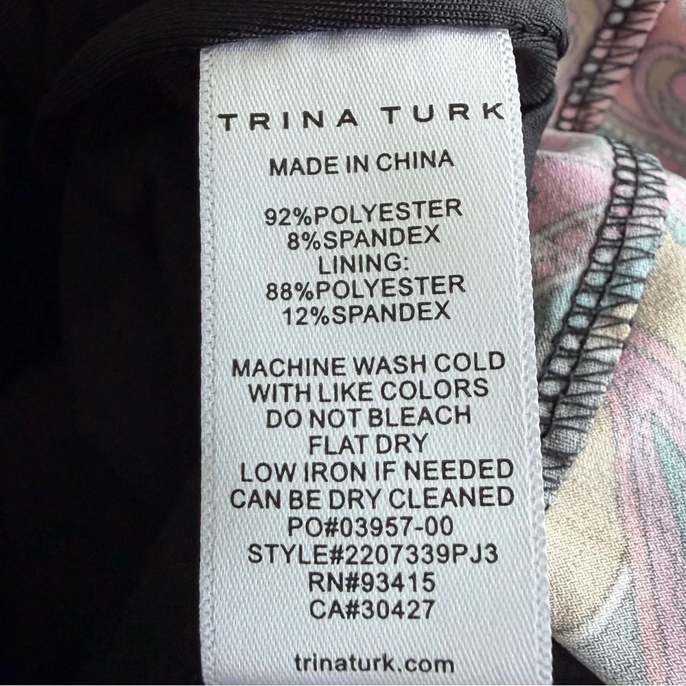 NWT Trina Turk XS “Birch” Paisley Print Mini Dress Bold Multi Color Fabric